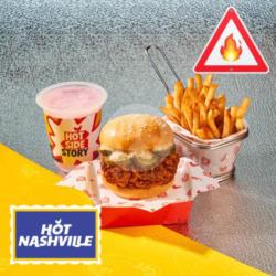Hot Nashville Chicken Burger Complete Set